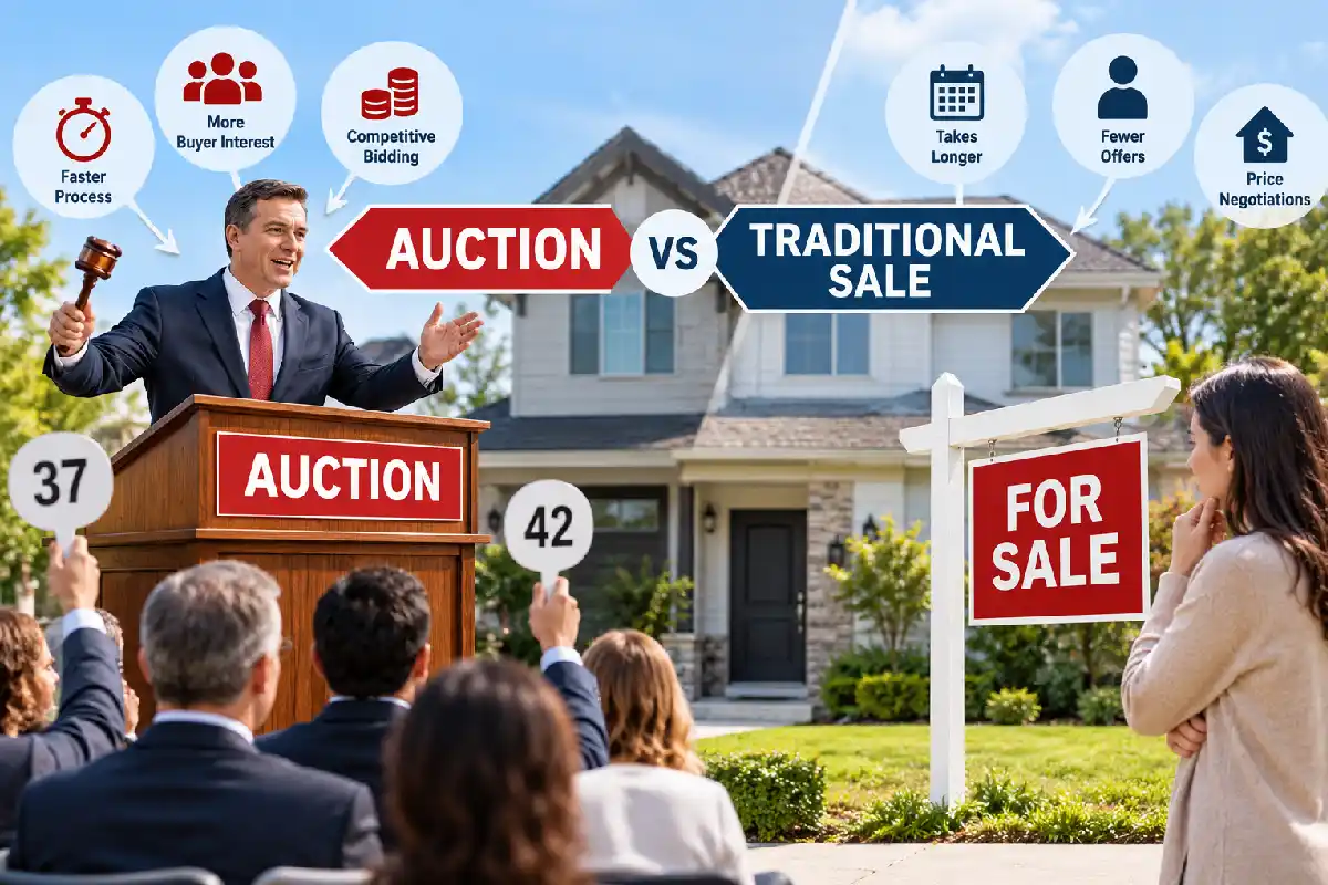 why auction a house instead of selling it the traditional way