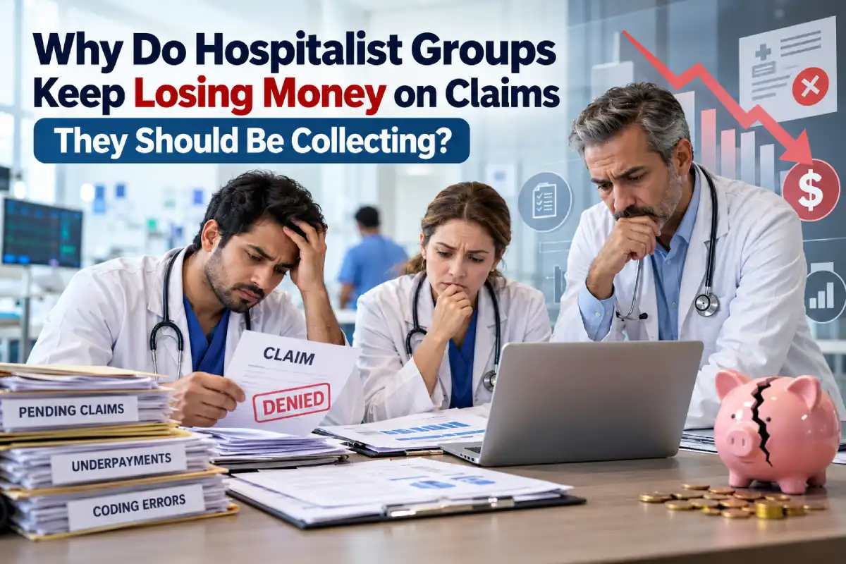 why do hospitalist groups keep losing money on claims they should be collecting_